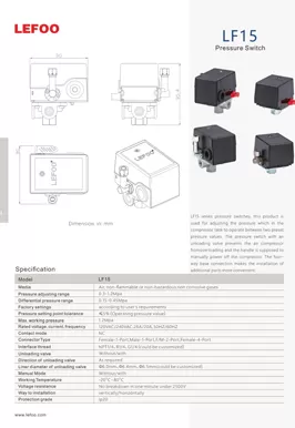 Compresseur d'air Interrupteur de pression LF15