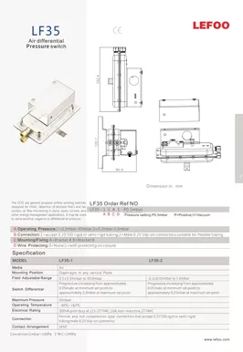 Interrupteur de pression d'air différentielle LF35