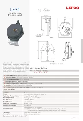 Interrupteur de pression de four différentiel LF31
