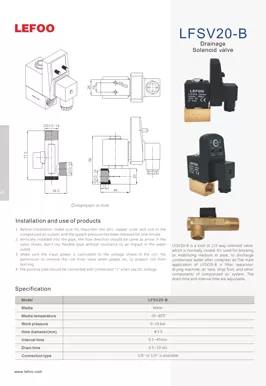 LFSV20-B de l'électrovanne de drainage