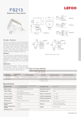Interrupteur de débit électronique FS213