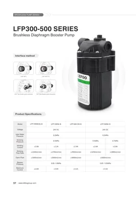 LEFOO 24V série 300-500GPD sans balai