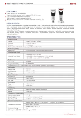 Transmetteur d'interrupteur de pression LEFOO LFDS68