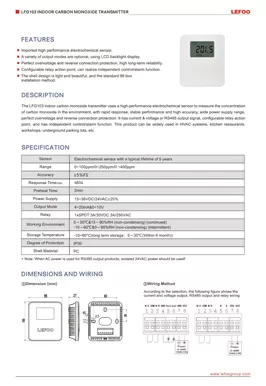 LEFOO LFG103 Émetteur CO intérieur