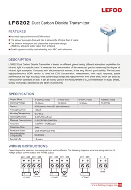 Transmetteur de dioxyde de carbone conduit LEFOO LFG202