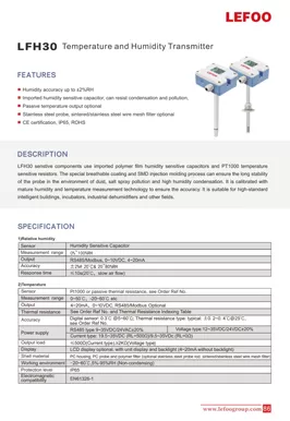 LEFOO LFH30 Transmetteur de température et d'humidité de haute précision