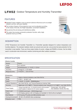 LEFOO LFH52 Transmetteur extérieur de température et d'humidité
