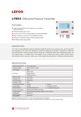 LEFOO LFM53 Transmetteur différentiel de haute précision