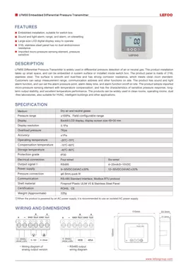 LEFOO LFM55 Transmetteur de pression différentielle intégré