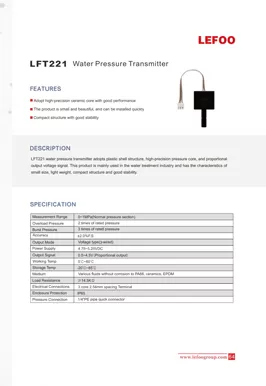 Transmetteur de pression d'eau LEFOO LFT221