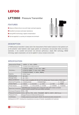 LEFOO LFT2800 PressureTransmetteur