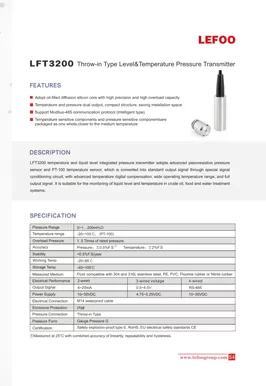 Transmetteur de température et de niveau LEFOO LFT3200