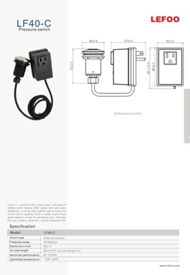 LF40-C de boîte d'interrupteur de pression pneumatique